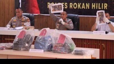 Kapolres Rohil Press Release Kurang dari 1 X 24 Jam Polsek Pujud Berhasil Tangkap Tersangka Pembunuhan Buang Mayat ke Bekoan