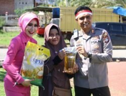 Polres Rohul dan Bulog Gelar Bazar Pangan Murah, 400 Karung Beras Ludes Terjual