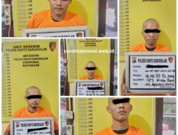 Lagi Pesta Sabu, Lima Tersangka Diciduk Polsek Kunto Darussalam