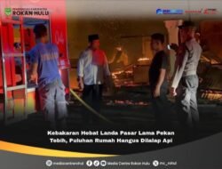 Kebakaran Hebat Landa Pasar Lama Pekan Tebih, Puluhan Rumah Hangus Dilalap Api