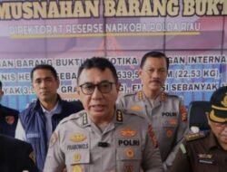 Jaringan Internasional Dibongkar, Polda Riau Musnahkan Narkotika Puluhan Kilogram