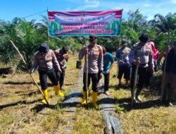 DUKUNG KETAHANAN PANGAN NASIONAL, POLSEK RAMBAH SAMO DAN KELOMPOK TANI TANAM JAGUNG SELUAS 1,5 HEKTAR