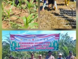 Polri Cinta Petani: Polsek Rambah Samo Pererat Sinergi Lewat Giat Penanaman Jagung di Marga Mulya