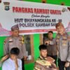 Sambut HUT Bhayangkara ke-80, Polsek Rambah Samo Gelar Pangkas Rambut Gratis untuk Pelajar MTs Sejahtera Bersama