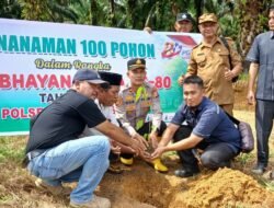 Sambut HUT Bhayangkara ke-80, Polsek Rambah Samo Tanam 100 Pohon, Gaungkan Green Policing