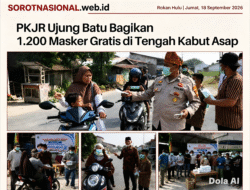 Lindungi Masyarakat dari Asap, PKJR Ujung Batu Bagikan Ribuan Masker di Jalan Lintas